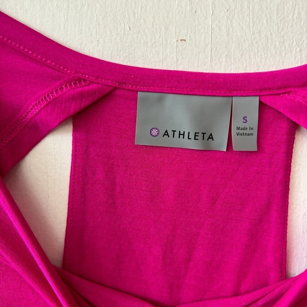 Athleta Athletic Top Womens Small Pink Barbiecore Activewear Athletic Athleisure - Picture 4 of 7